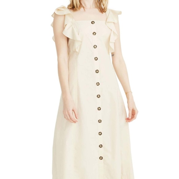 Madewell Princess Seamed Cotton Midi Dress NEW - Picture 1 of 8
